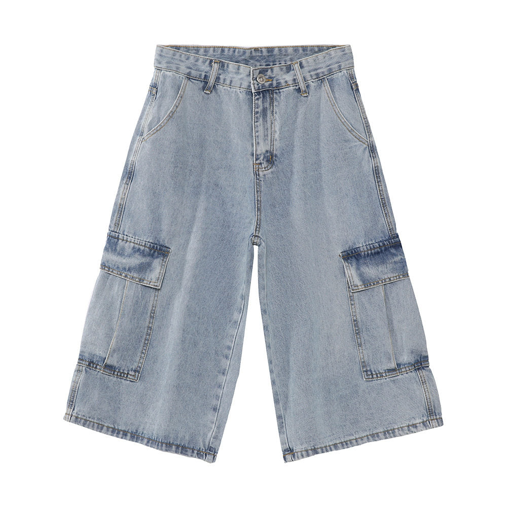 Cargo Cropped Denim Jeans WN24972