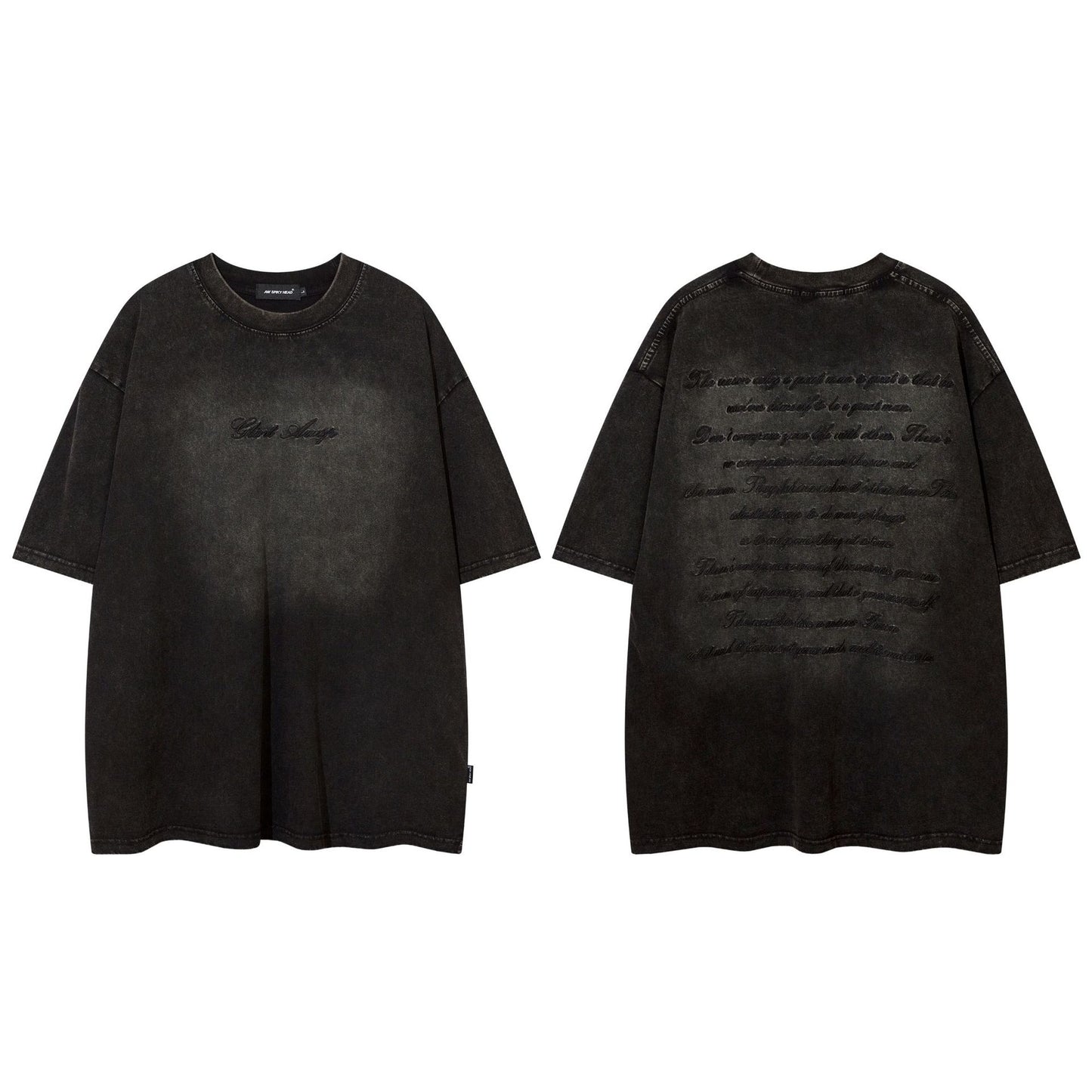 Washed Oversize Design Short Sleeve T-Shirt WN13105