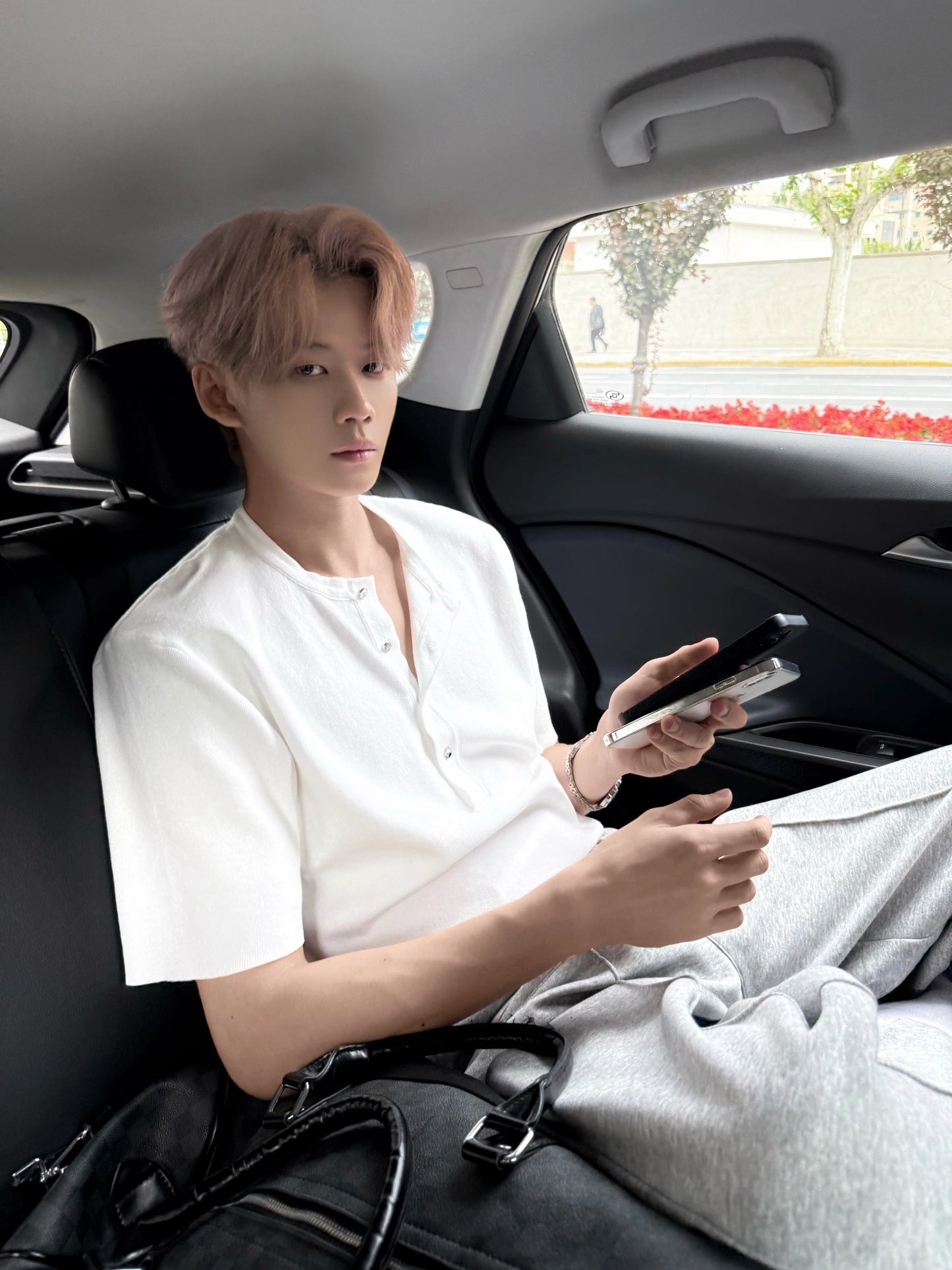 Henley Neck Knit Cleanfit Short Sleeve T-Shirt WN20075