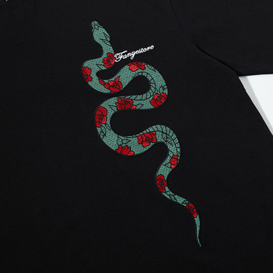 Heavyweight Snake Print Oversize Short Sleeve T-Shirt WN18525