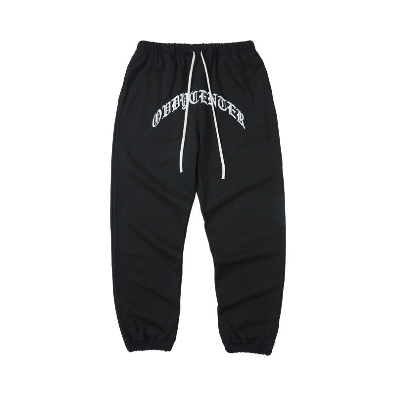 Embroidery Print Elastic Drawstring Pants WN12600