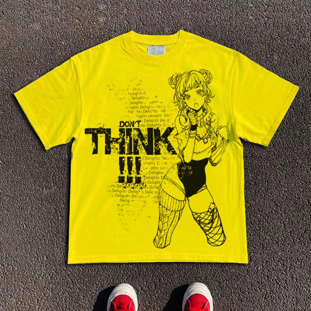 Illustration Print Oversize Short Sleeve T-Shirt WN16698