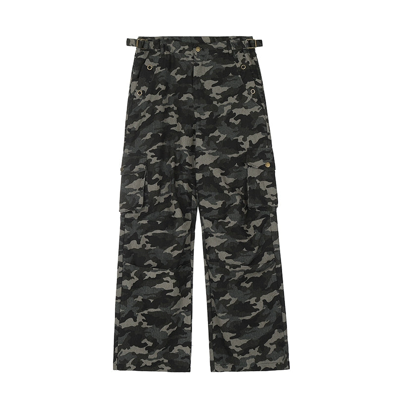 Camouflage Wide Leg Cargo Pants WN4716