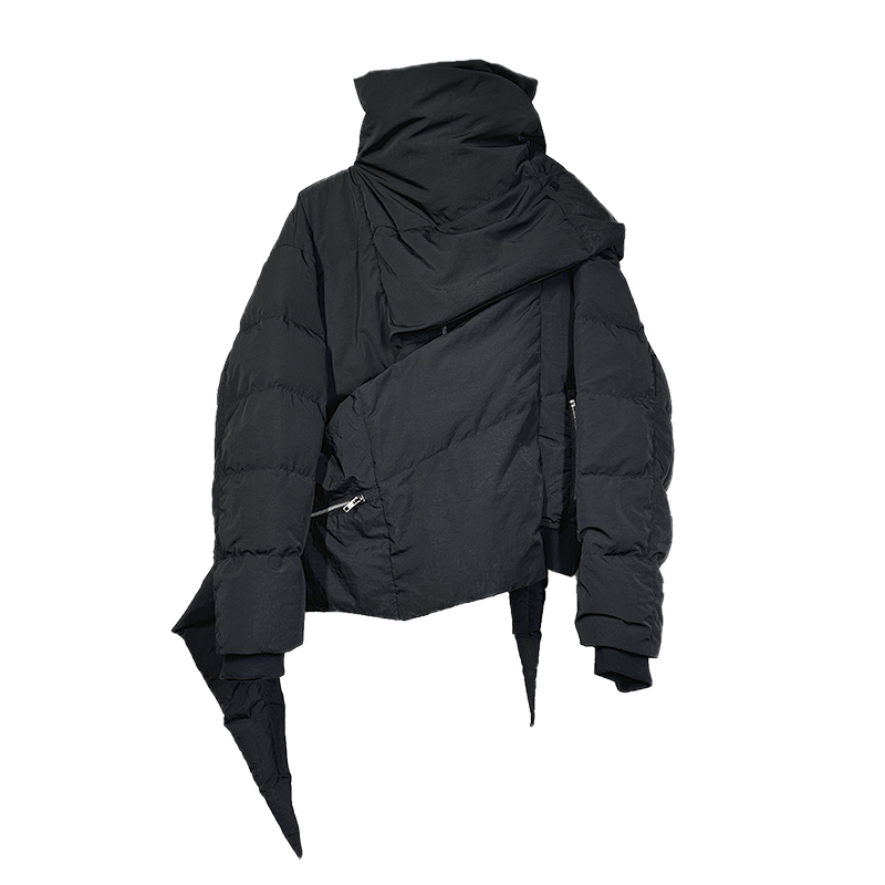 Oversize 3D-Cut Padded White Duck Down Scarf Jacket WN13856