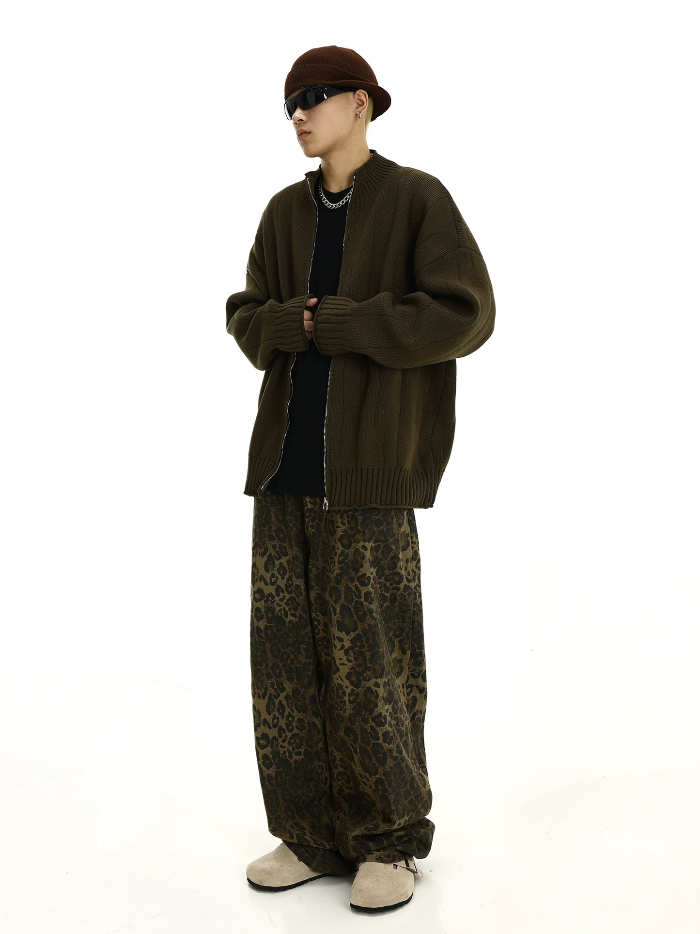 Ovsersize Zipper Knit Sweater WN5779