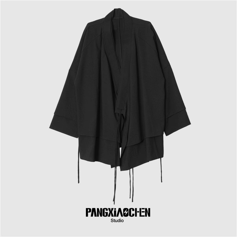 Double-Layer Collar Open Front Coat WN20186