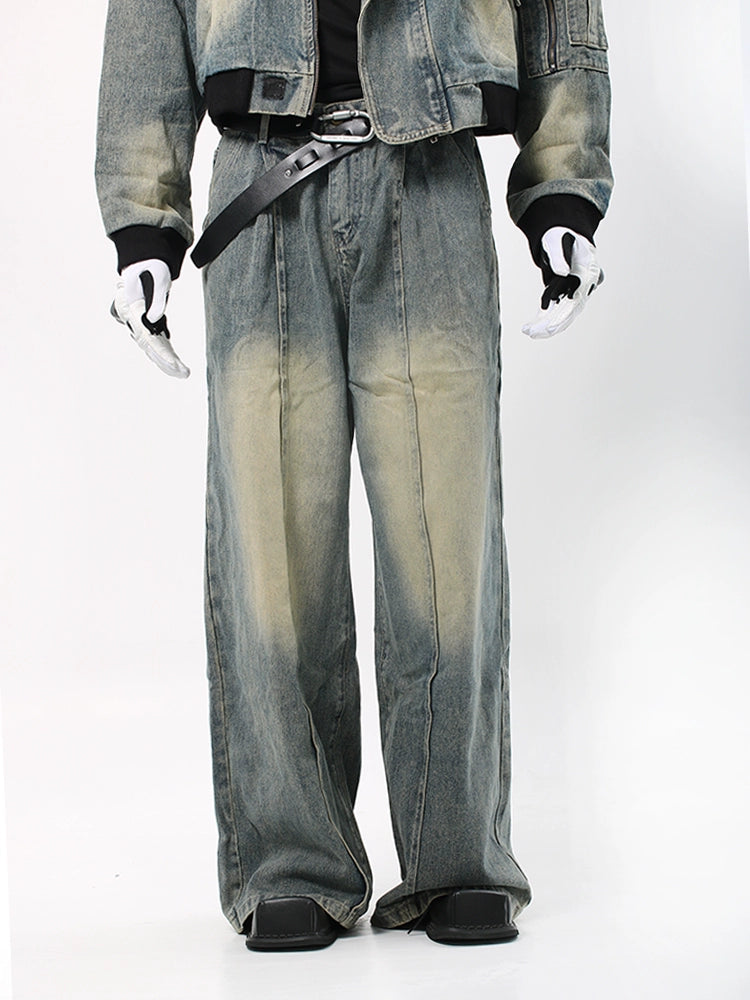 Washed Wide Leg Denim Jeans WN18704