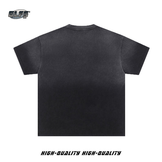 Gradient Washed Graffiti Short Sleeve T-Shirt WN26580