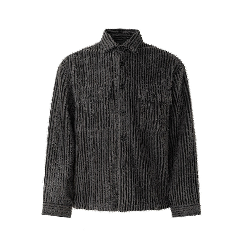 Stripe Pocket Long Sleeve Shirt WN22099