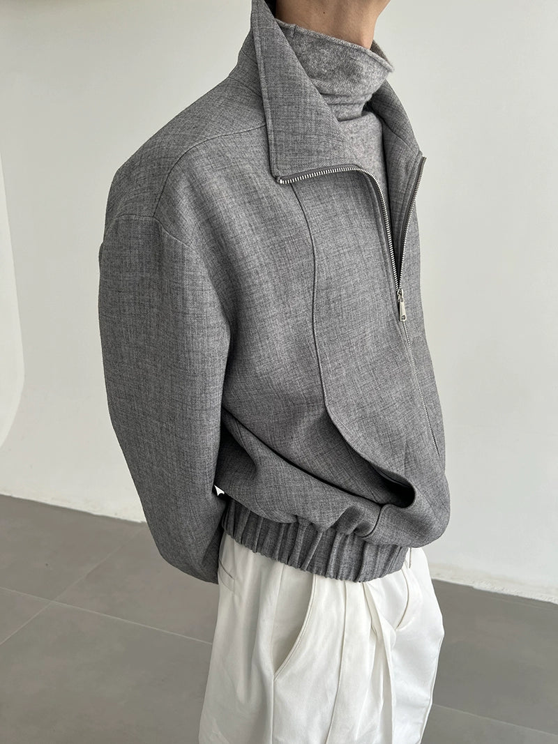 Two-Way Zipper Oversize Minimalist Jacket WN21489