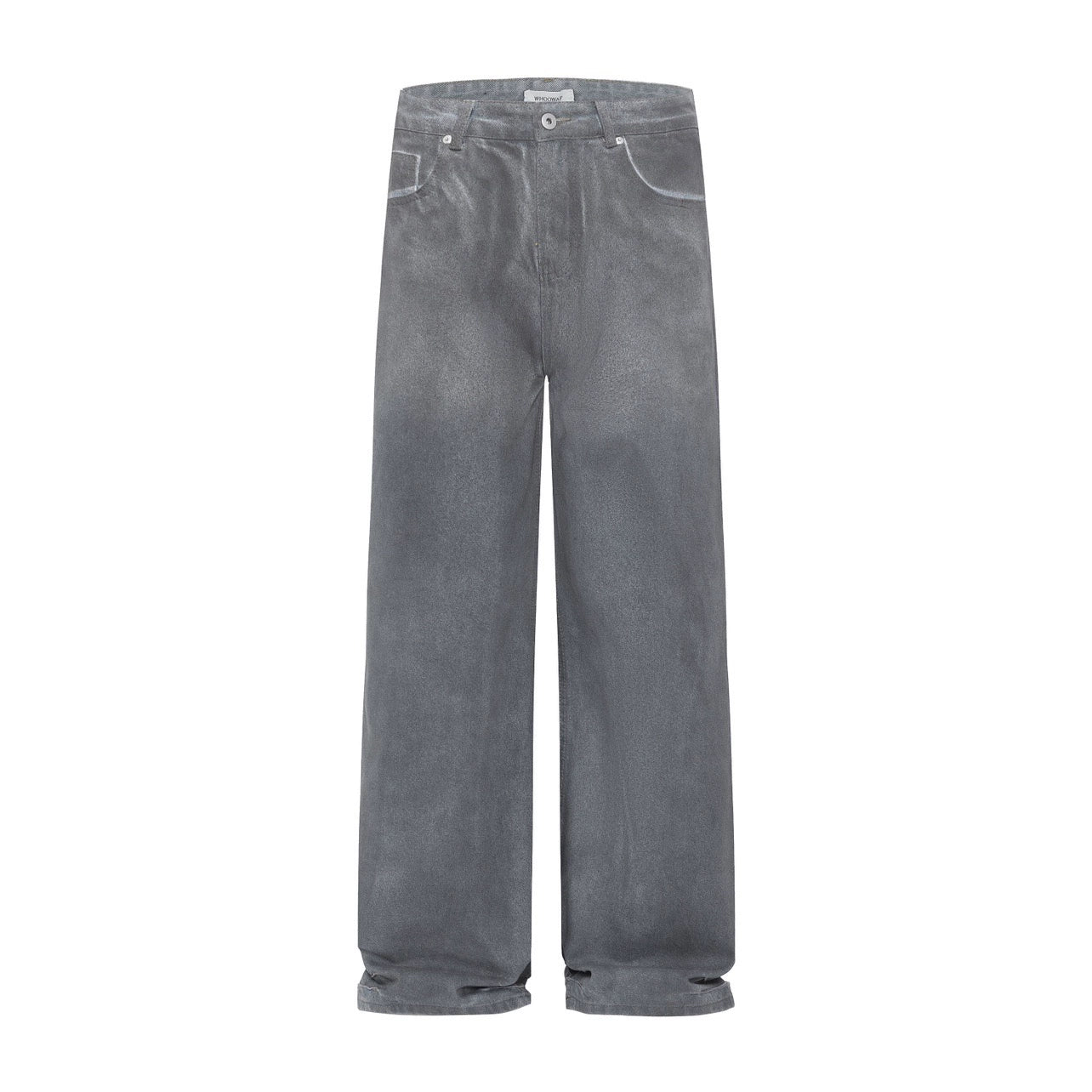 Brushing Wax Straight Leg Denim Jeans WN8354