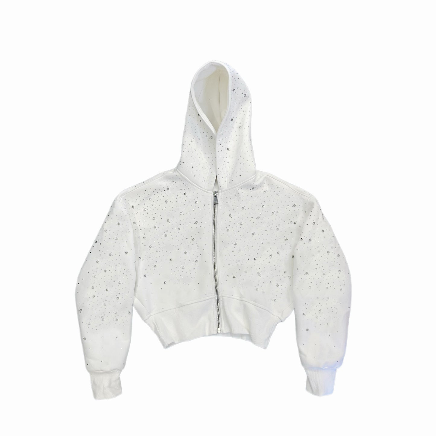 Rhinestone Star Short Zipper Hoodie WN20712