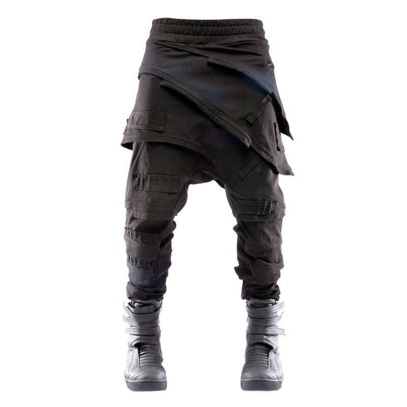 Layered Skirt-Paneled Drop-Crotch Cuffed Sweatpants WN13852