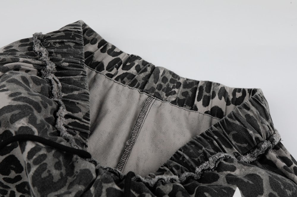 Leopard Graphic Wide Leg Pants WN28081