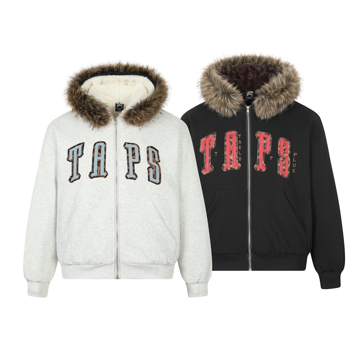 Patch Embroidery Fleece Lining Zipper Hoodie WN21933