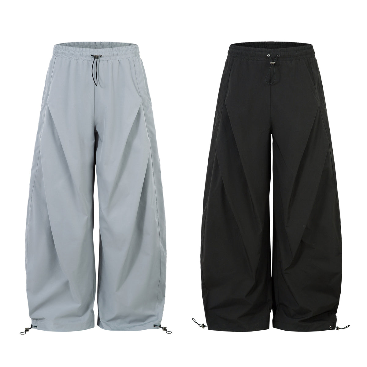 Lightweight Pleats Wide Leg Cargo Pants WN26862