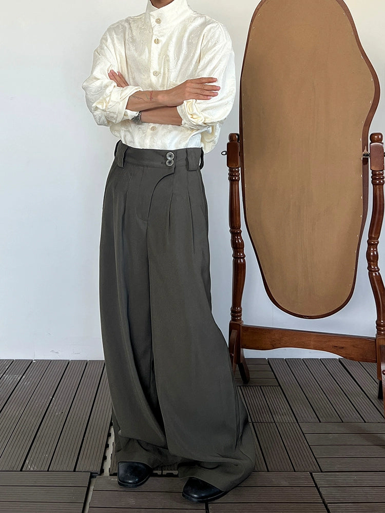 High Waist Wide Leg Straight Trousers WN20015