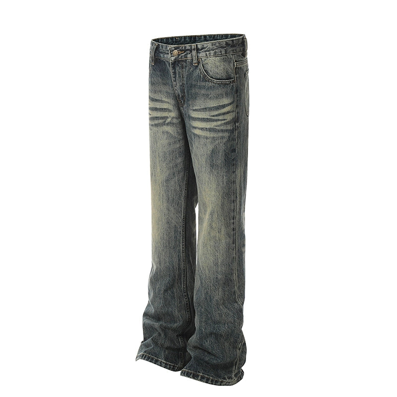Wash Micro Flare Straight Leg Denim Jeans WN5358