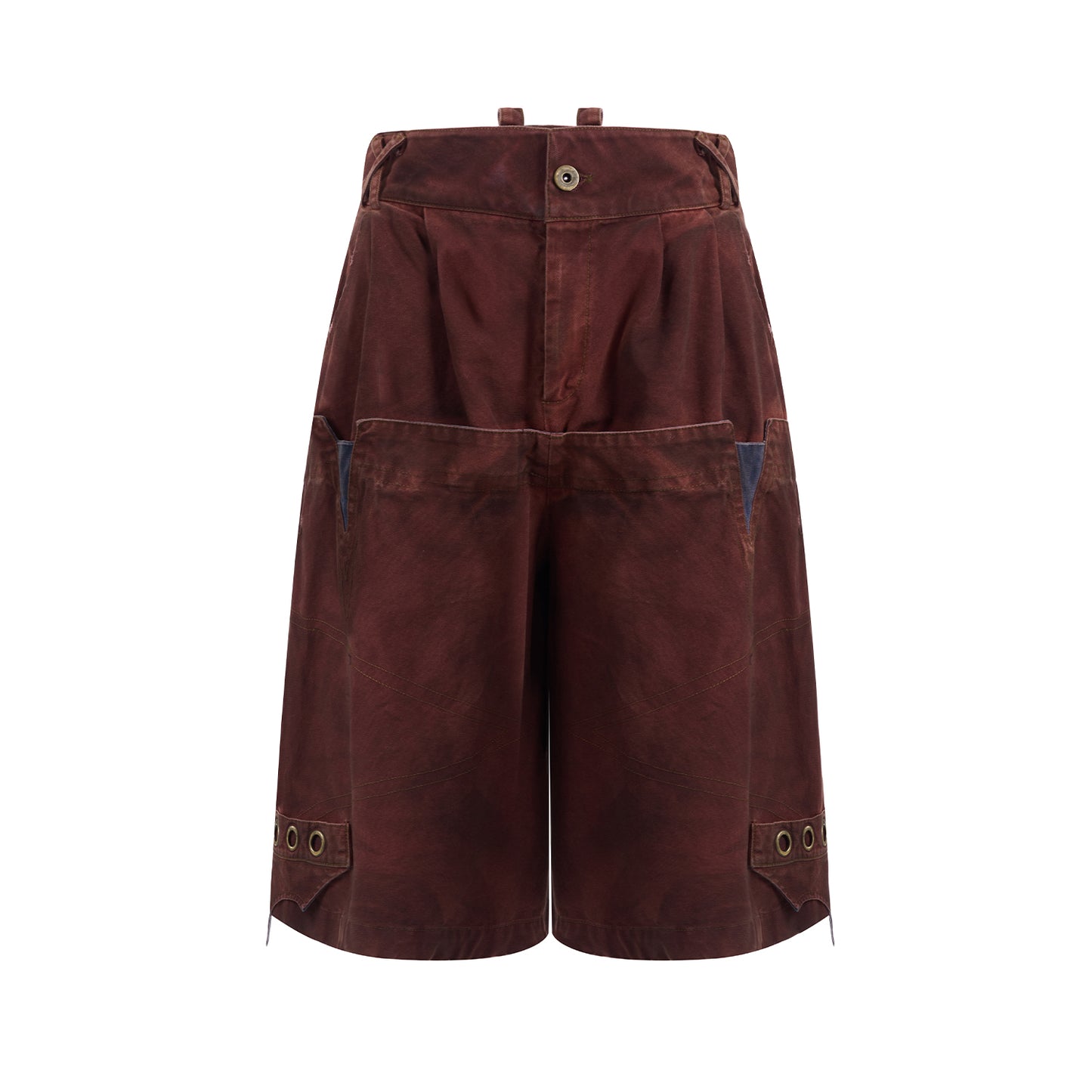 Large Pocket Denim Short Jacket & Wide-leg Half Pants Setup WN14870