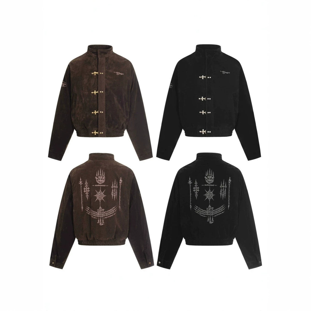 Stand Neck Metal Buckle Cropped Jacket WN27805