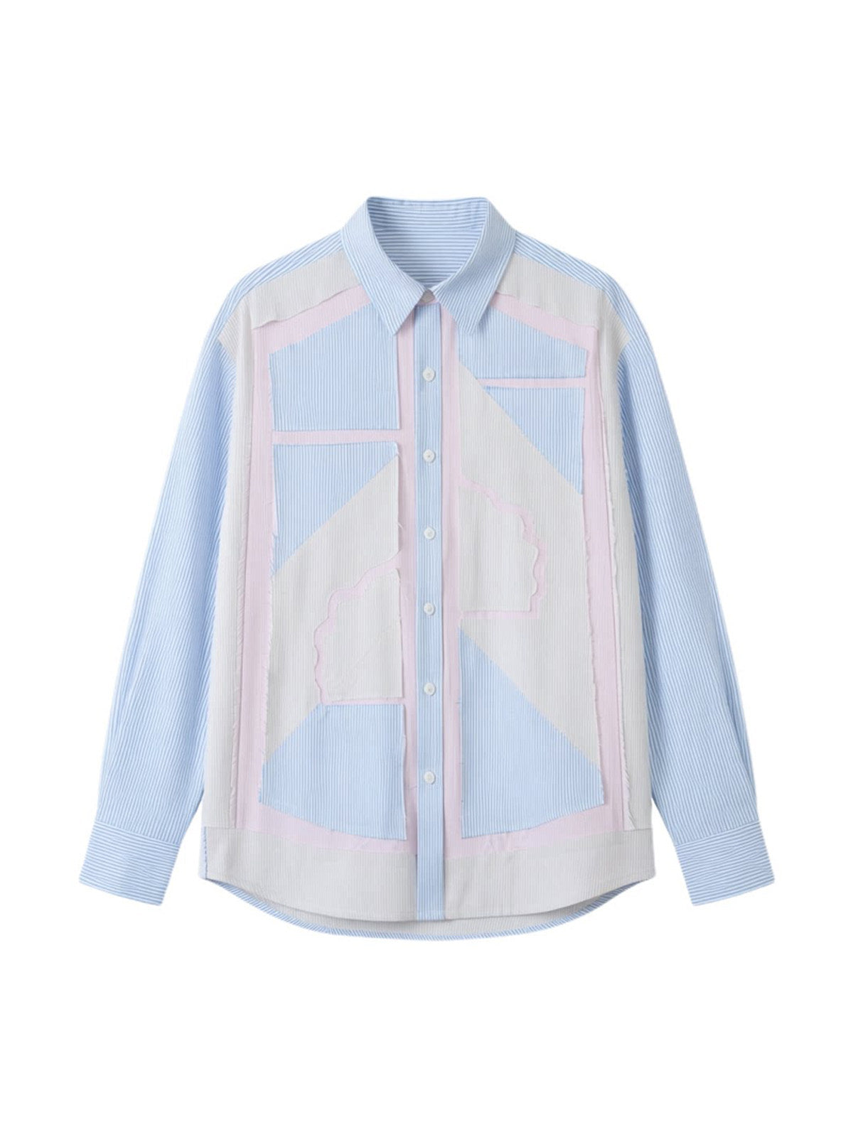 Color Block Striped Oversize Long Sleeve Shirt WN23842