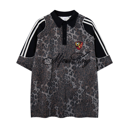 Leopard Embroidery Polo Shirt & Short Pants Setup WN27909