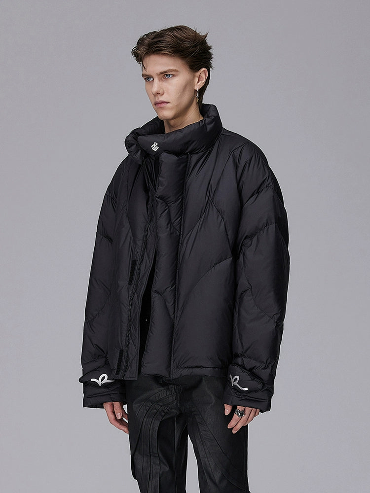 Irregular Shape Basic White Duck Down Jacket WN17974