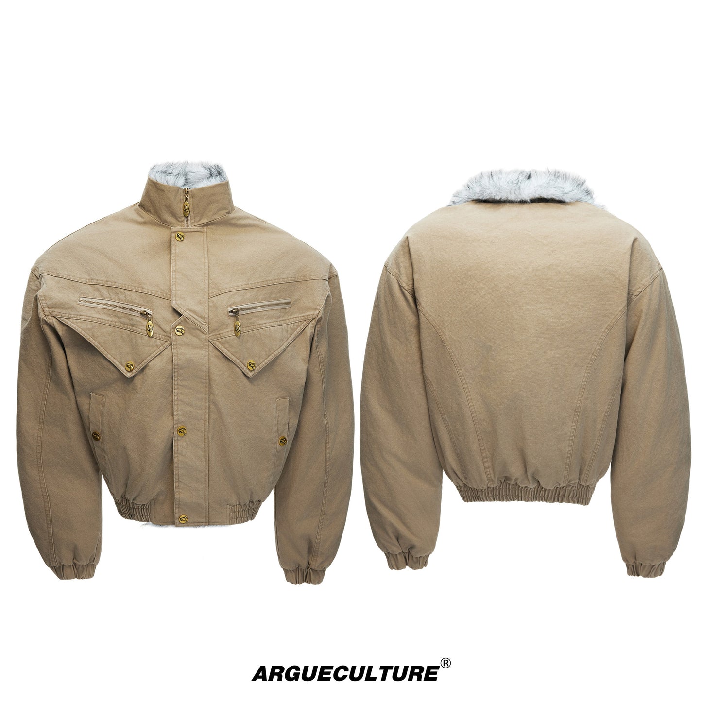 Vintage Suede Fake Fur Wide Jacket WN22666