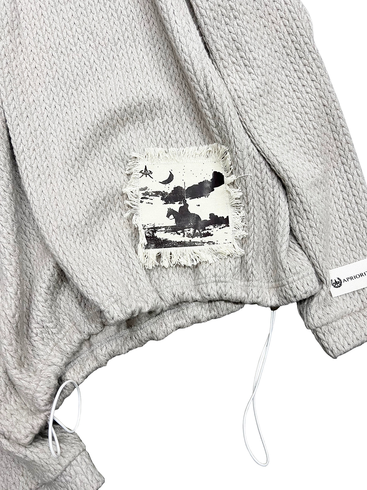Jacquard Appliqué Hooded Knit Sweater WN19021