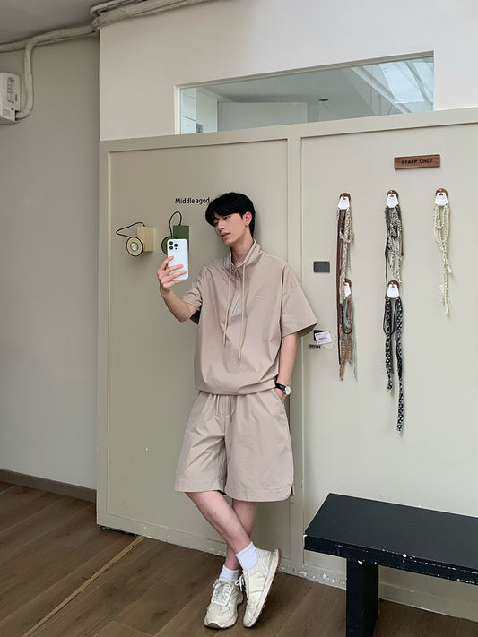 Half-Zip Short Sleeve Shirt & Half Pants Setup WN25023