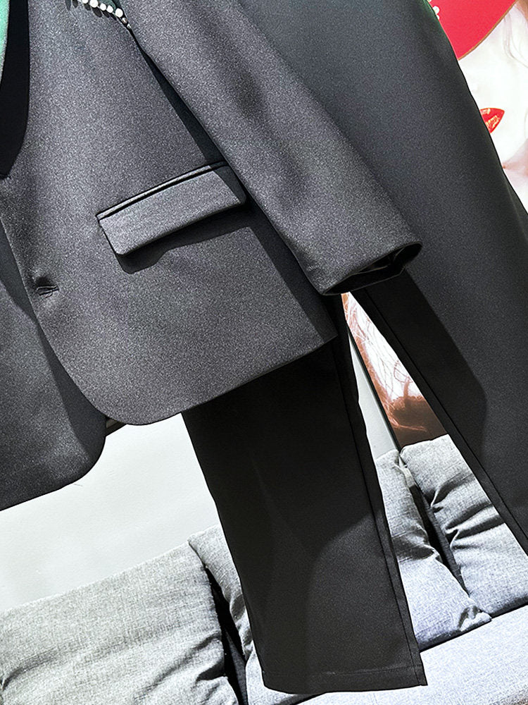 Gradient Pearl Tailored Jacket & Straight Trousers Setup WN23969