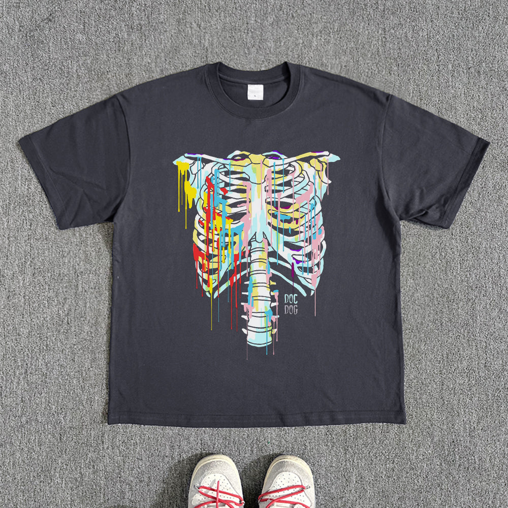 Melting Skeleton Short Sleeve T-Shirt WN15817