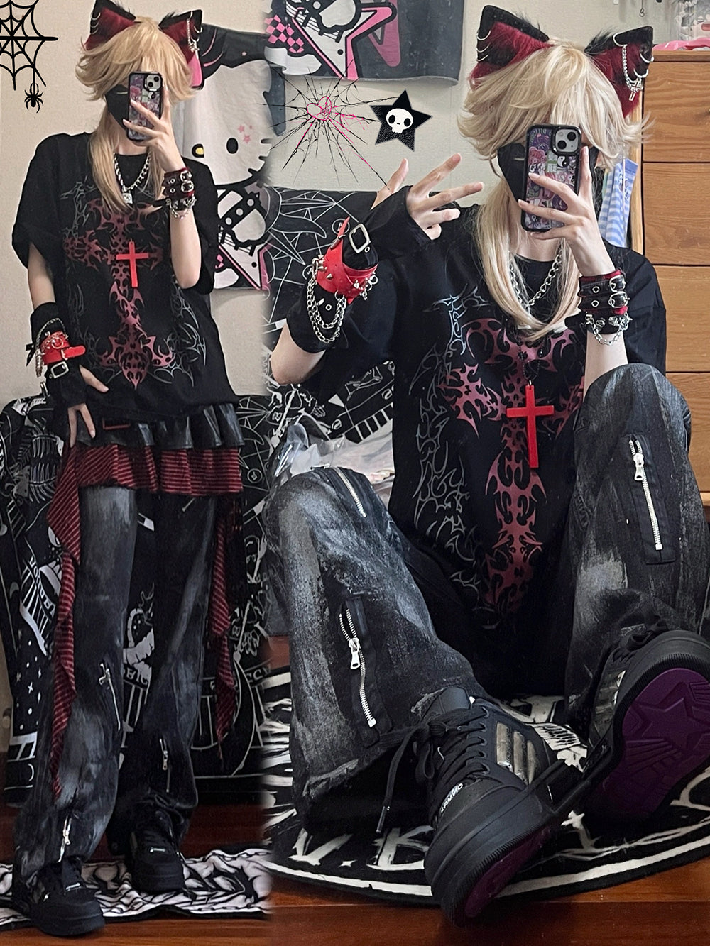 Graphic Design Oversize Cotton Short Sleeve T-Shirt WN15621