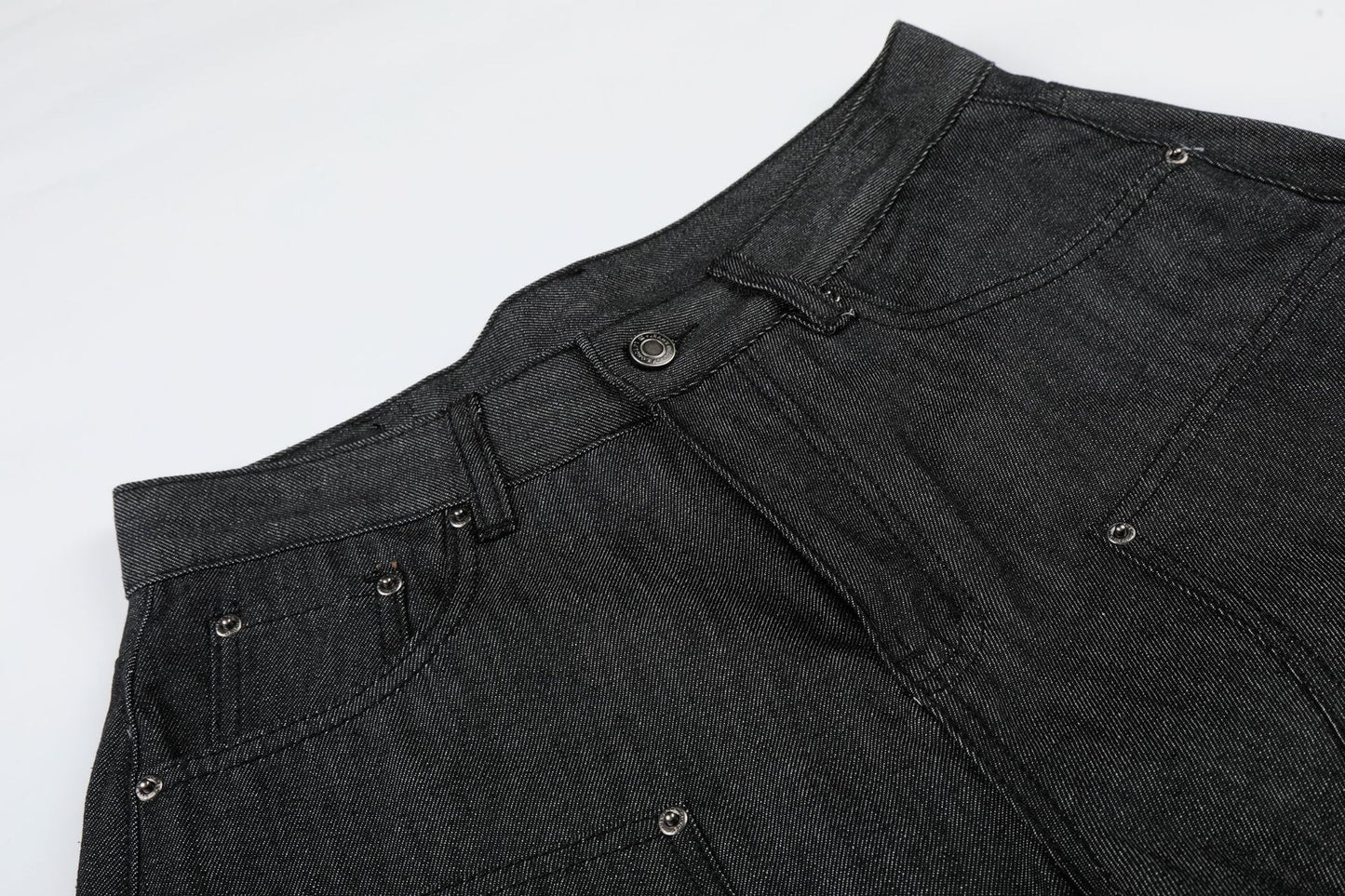 Raw Denim Rivet Wide Leg Half Pants WN26059