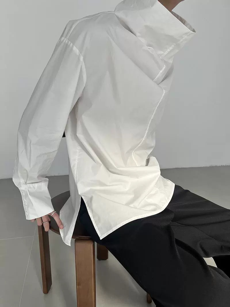 Structured Stand-Neck Pullover Shirt WN21627