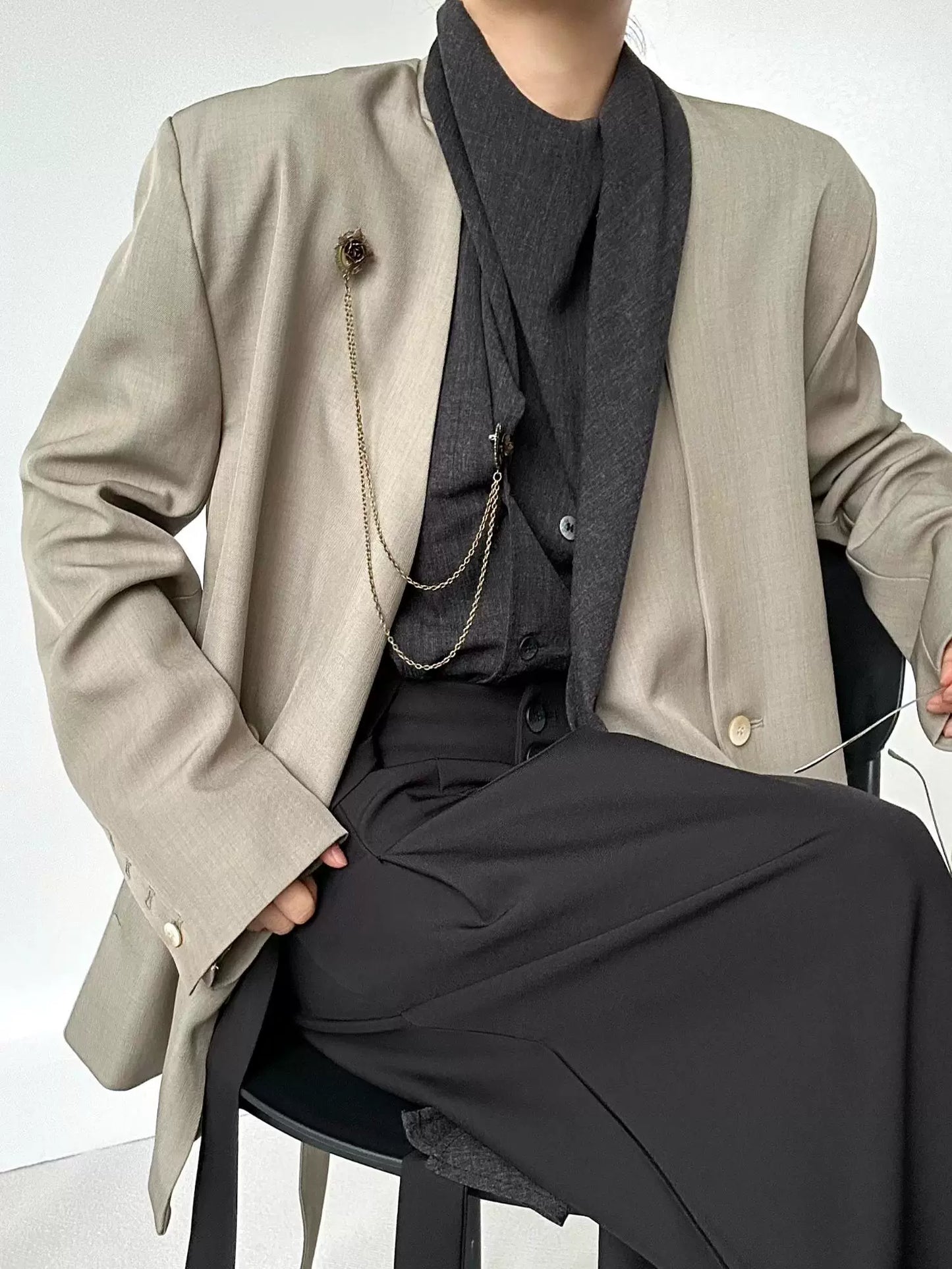 Chain Tassel Floral Brooch Accessory WN19655