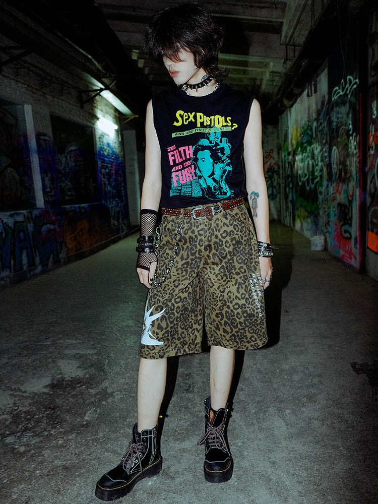 Graphic Print Sleeveless T-Shirt WN16001