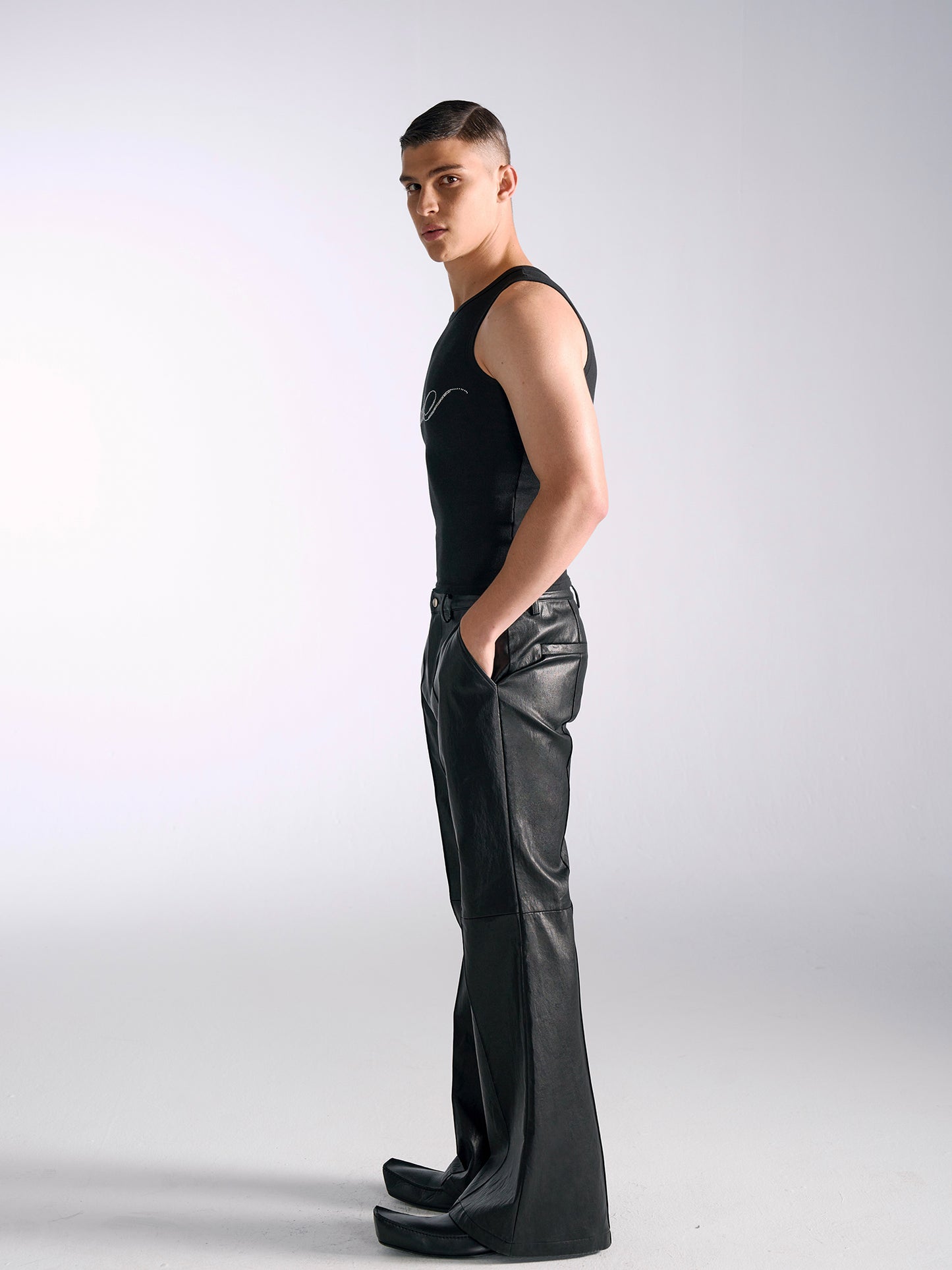 Flare PU Leather Pants WN15169