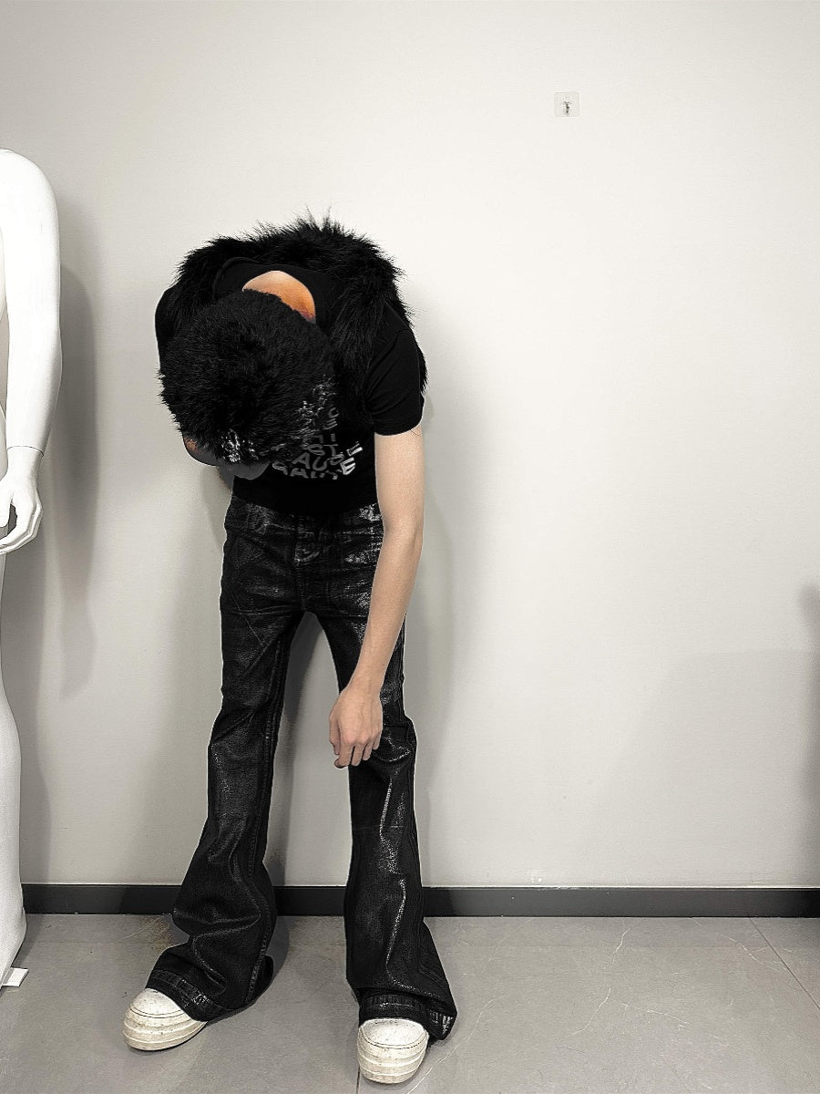 Totem Print Fur Plush Large-Capacity Backpack WN15782