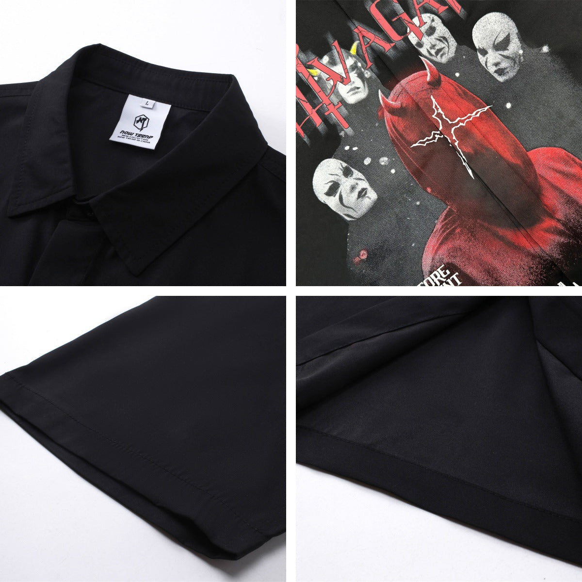 Cartoon Letter Print Oversize Short Sleeve Shirt WN15102