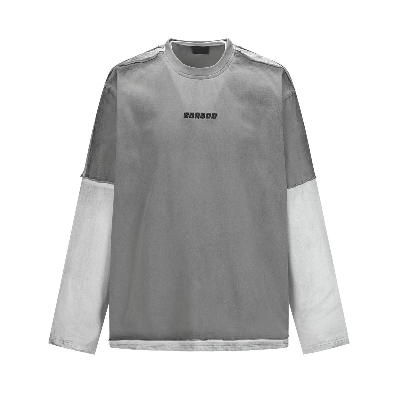 Heavyweight Mix Patchwork Long Sleeve T-Shirt WN21034