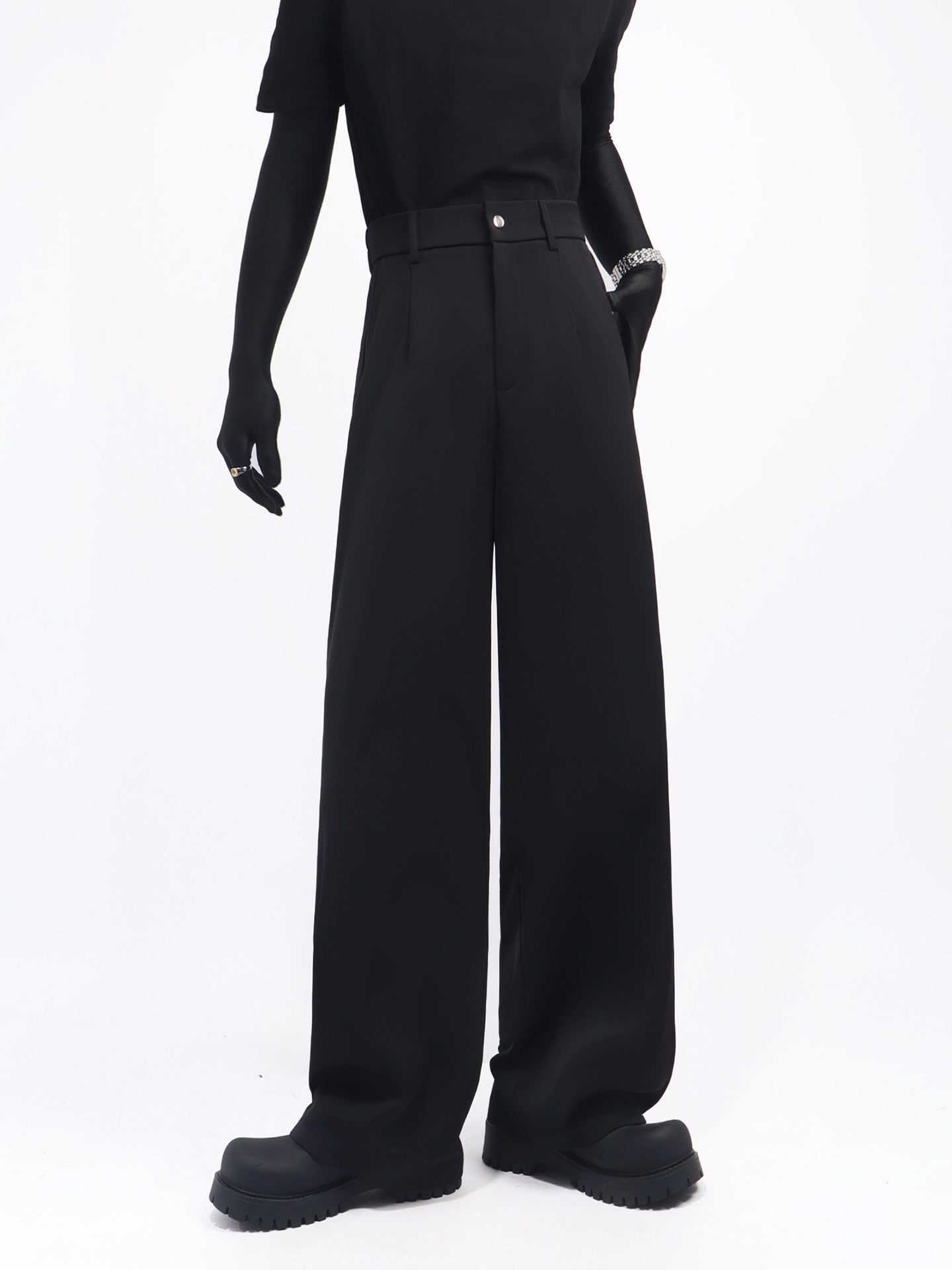 Buckle Belt Vest & Wide Leg Trousers Setup WN23697