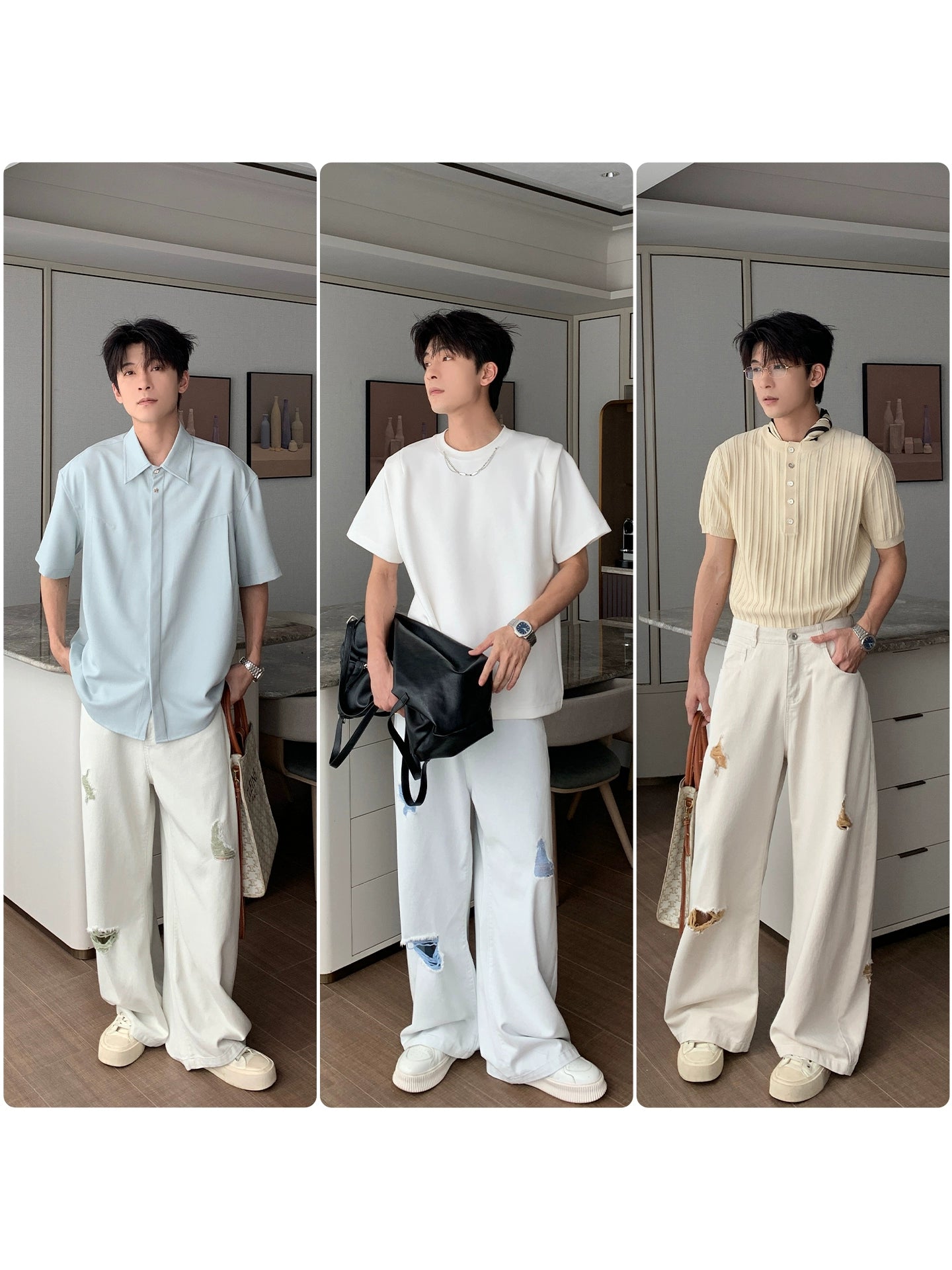 Damage Flare Denim Jeans WN20452