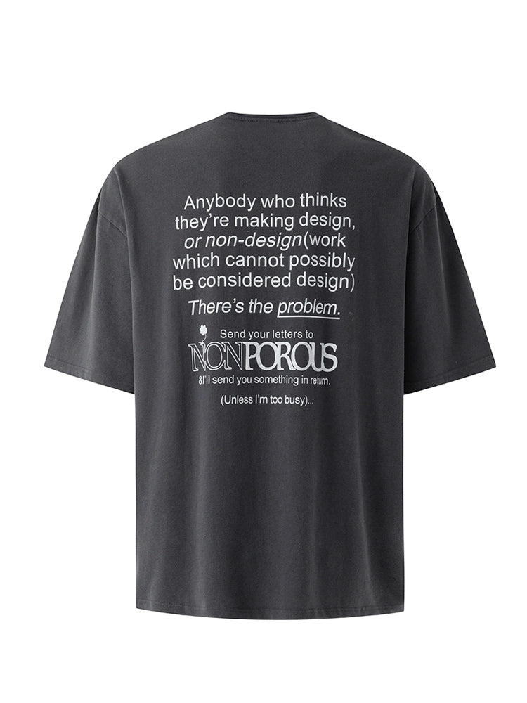 Letter Print Oversize Short Sleeve T-Shirt WN20309