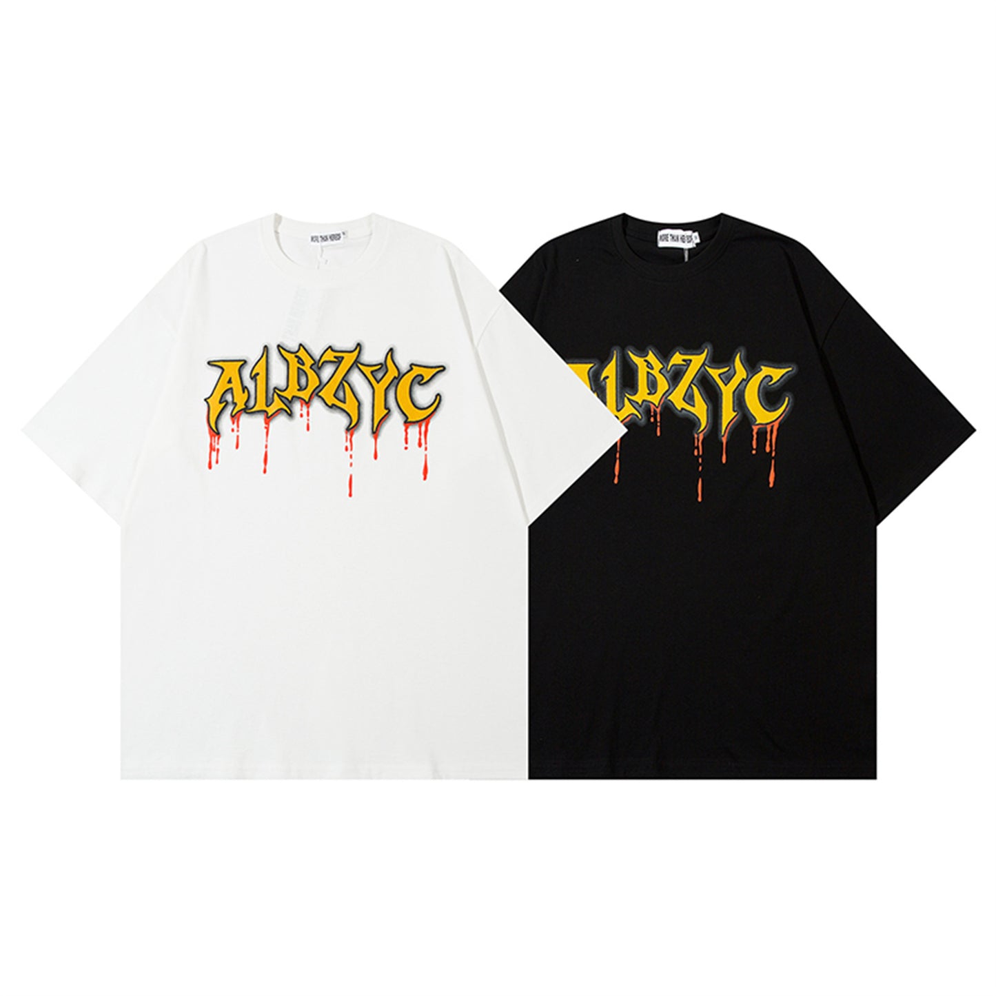 Melted Puff Letter Print Short Sleeve T-Shirt WN15060