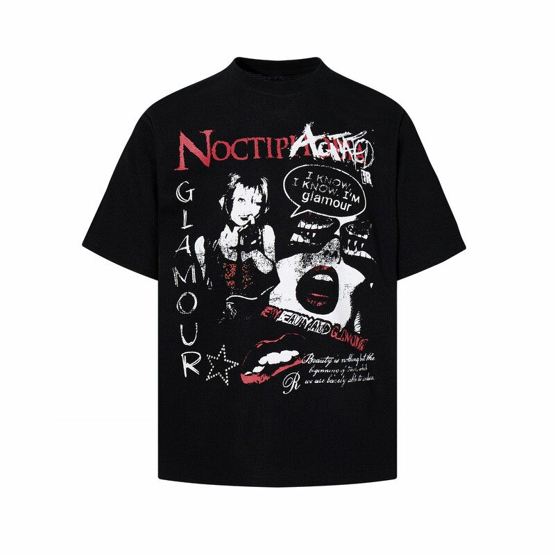 Subculture Dark Portrait Print Short Sleeve T-Shirt WN24255