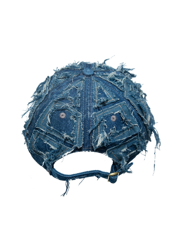 Denim Patchwork Damage Design Cap WN21096