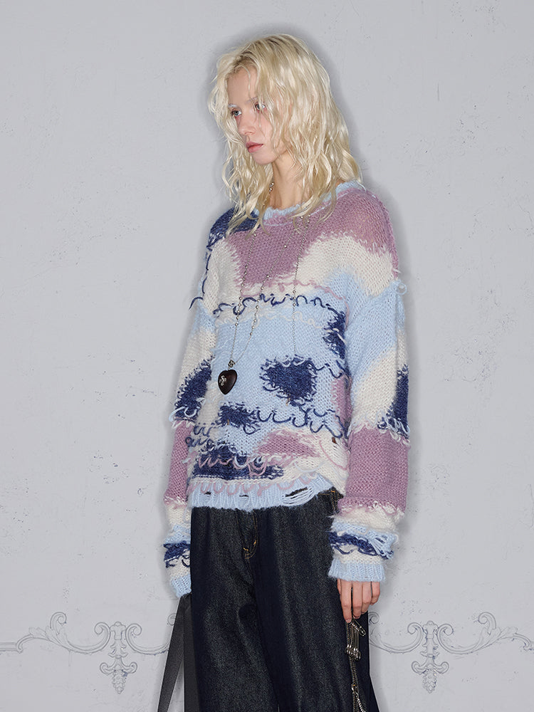 Irregular Texture Pullover Knit Sweater WN17949