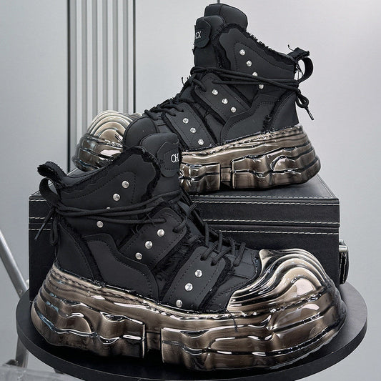 Thick-Sole Height-Increasing Shell-Toe Sneaker Boots WN24750