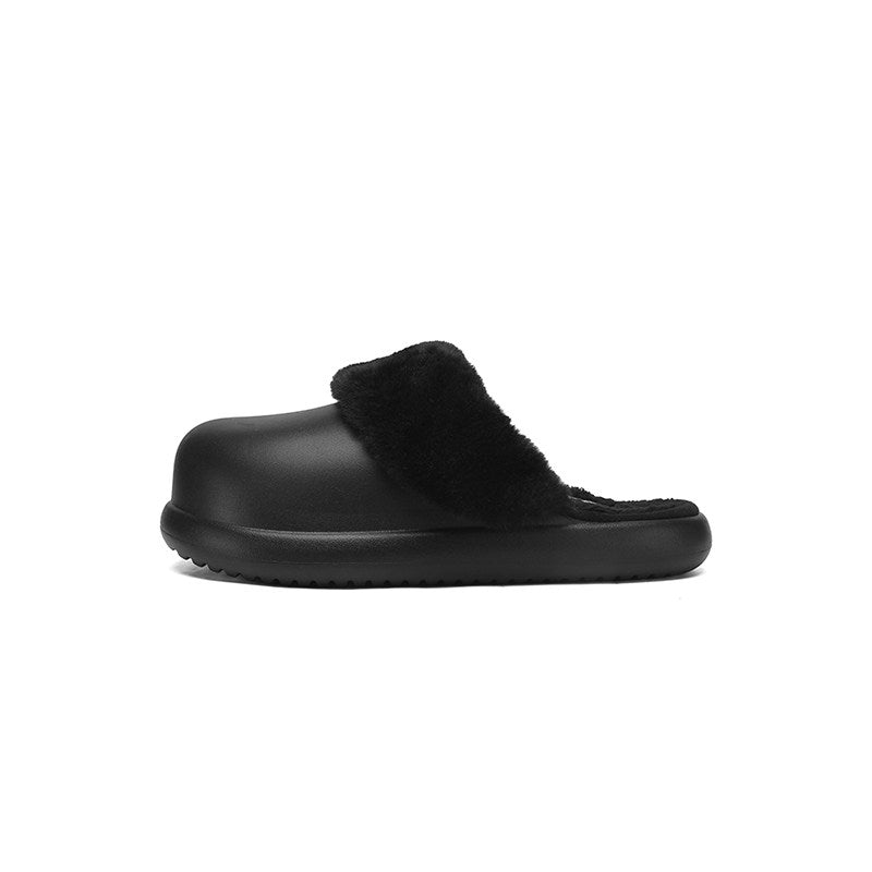 Fake Fur Panel Platform Slip-On Mules WN23455